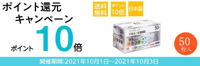 日本製不織布マスク「スプリトップ（不織布三層）サージカルマスク」を10/1（金）より前田工繊楽天市場店にて販売開始。のサブ画像2