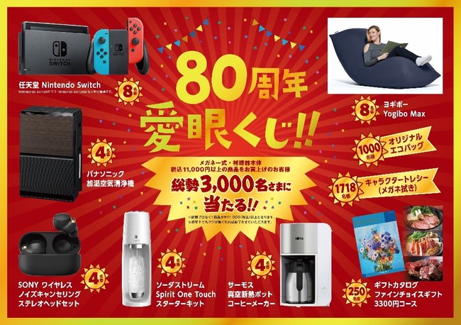 豪華賞品が総勢3,000名様に当たる！メガネのアイガン「おかげさまで創業80周年 感謝祭SALE THE FINAL!」開催のサブ画像3