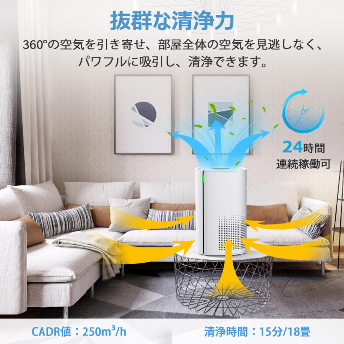 空気清浄機 最大18畳対応 Amazonで タイムセール 割引開催 出血大サービス 30%OFFのメイン画像