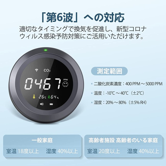 リビング・寝室などにおすすめ。空気の悩み、一気に解決！Air Choice 空気清浄機とsparoma 二酸化炭素濃度計で 新鮮な空気を呼吸しよう！のサブ画像3