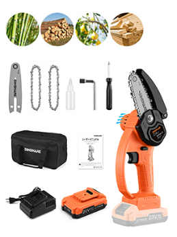 【Amazon にて15%OFF！低騒音・低振動ミニチェーンソー】7580円のDINSHARE 20V 4インチミニ電動チェーンソーを町中の切断作業にお使い！のサブ画像8