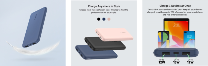 【Belkin】ベストセラー薄型＆軽量の大容量モバイルバッテリーが最大16%OFFで1,000円台に！ Belkin Amazon限定特別セールを6月13日実施！のメイン画像