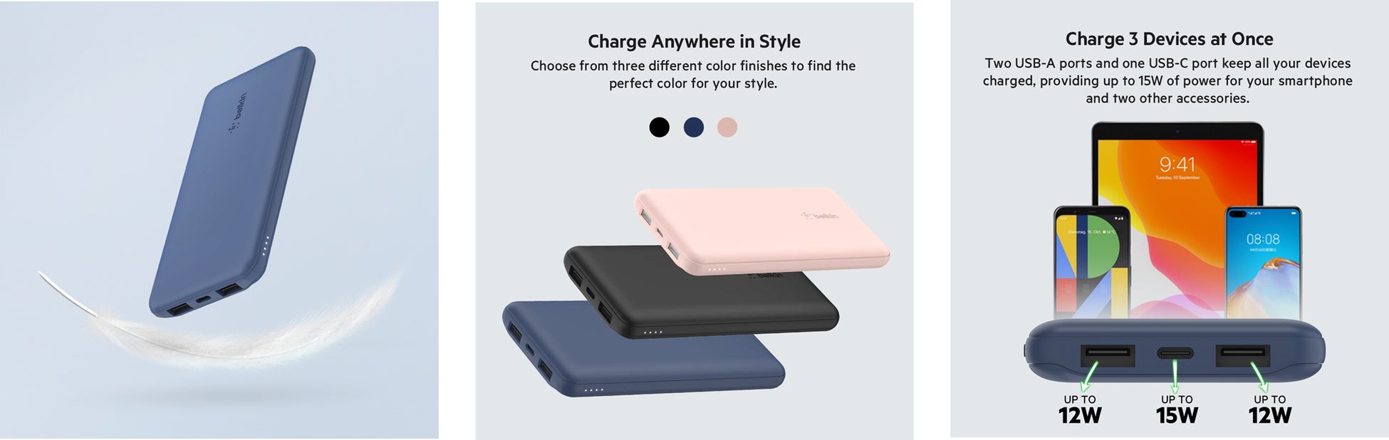 【Belkin】ベストセラー薄型＆軽量の大容量モバイルバッテリーが最大16%OFFで1,000円台に！ Belkin Amazon限定特別セールを6月13日実施！のサブ画像1