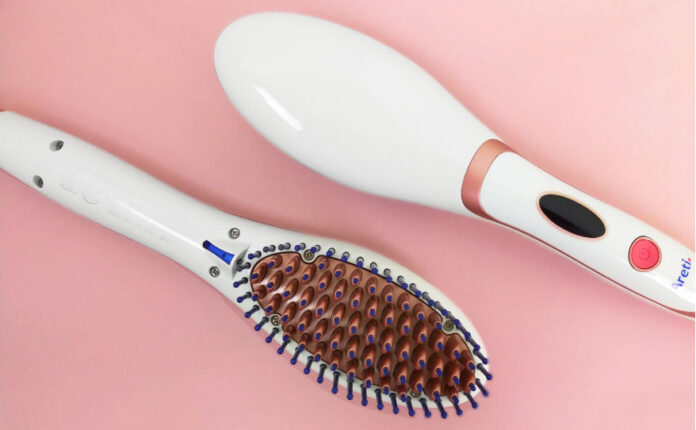 毎日の寝癖なおしを時短で簡単に。髪も頭皮も傷まないヘアアイロン「ストレートブラシアイロン」のメイン画像