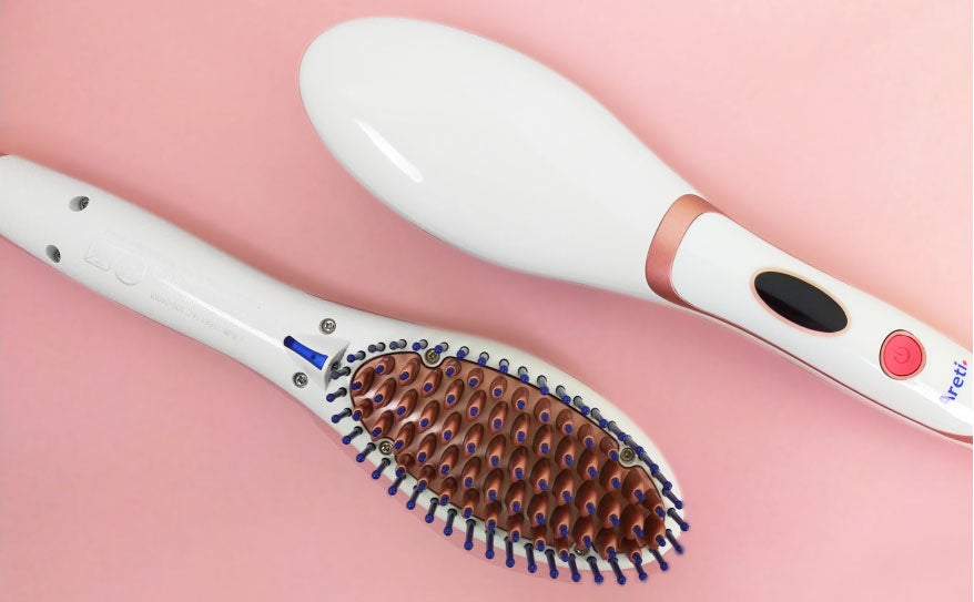 毎日の寝癖なおしを時短で簡単に。髪も頭皮も傷まないヘアアイロン「ストレートブラシアイロン」のサブ画像1_アレティストレートブラシアイロン