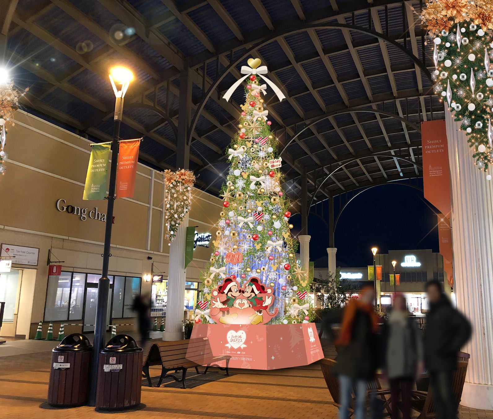 プレミアム・アウトレットとディズニーが贈るハートフルクリスマス　『PREMIUM OUTLETS® CHRISTMAS』　ディズニーキャラクター達が彩るイルミネーションが登場のサブ画像10_酒々井プレミアム・アウトレット　メインツリーイメージ