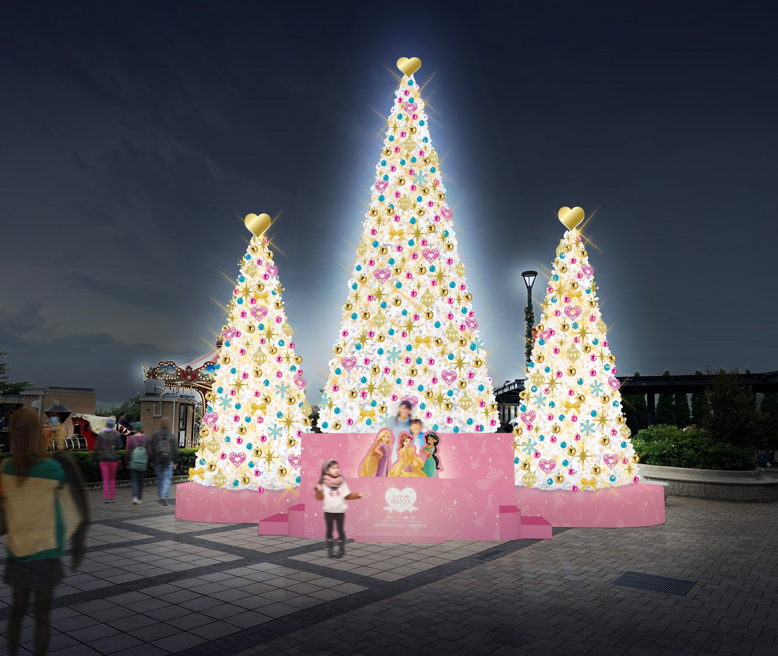 プレミアム・アウトレットとディズニーが贈るハートフルクリスマス　『PREMIUM OUTLETS® CHRISTMAS』　ディズニーキャラクター達が彩るイルミネーションが登場のサブ画像2_御殿場プレミアム・アウトレット　メインツリーイメージ 
