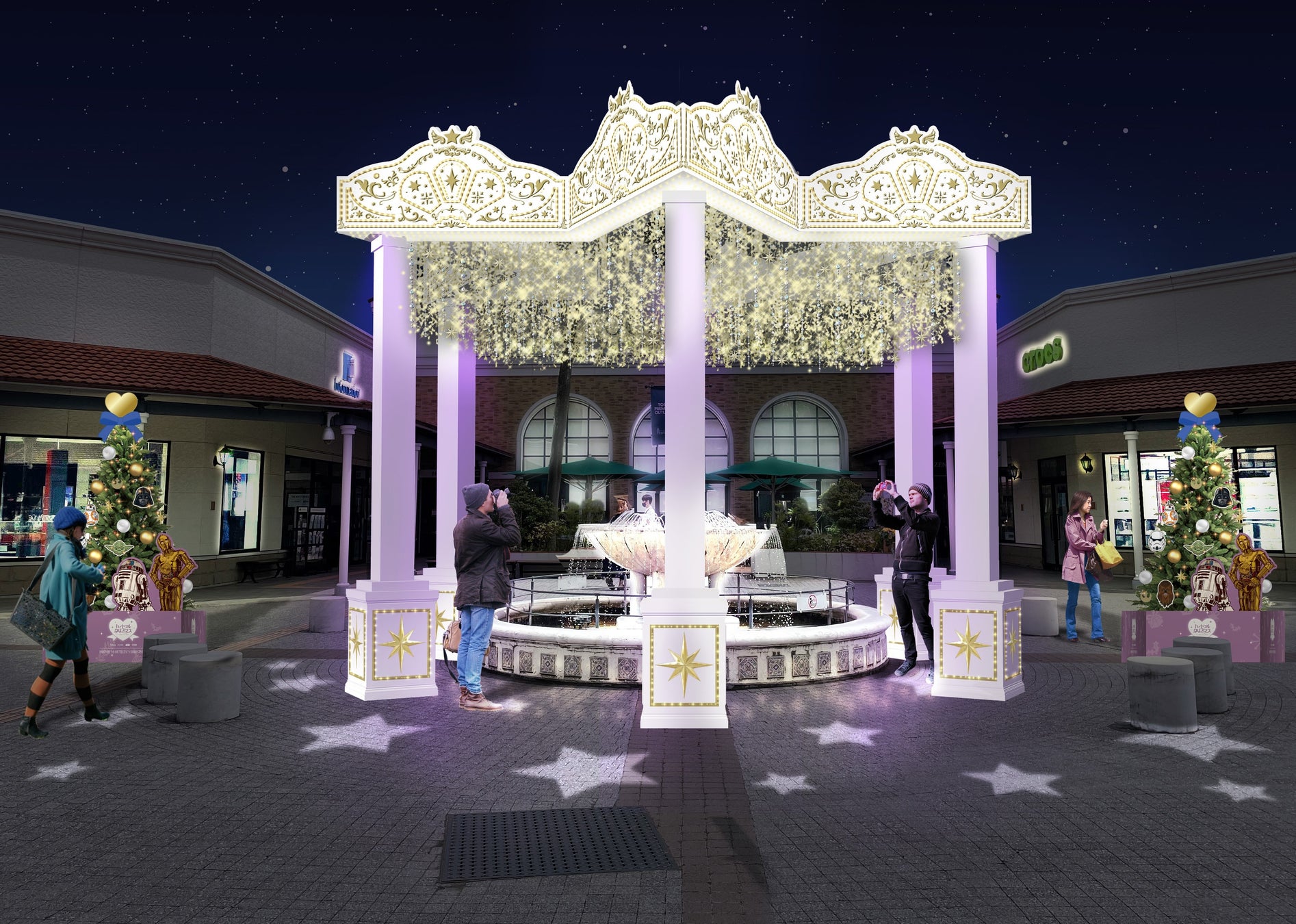 プレミアム・アウトレットとディズニーが贈るハートフルクリスマス　『PREMIUM OUTLETS® CHRISTMAS』　ディズニーキャラクター達が彩るイルミネーションが登場のサブ画像5_鳥栖プレミアム・アウトレット　フォトスポットイメージ