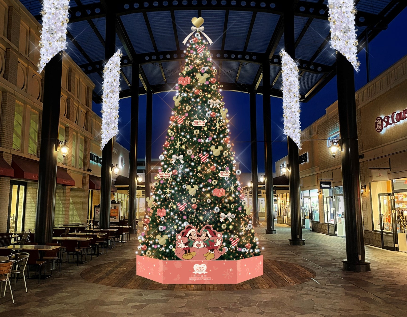 プレミアム・アウトレットとディズニーが贈るハートフルクリスマス　『PREMIUM OUTLETS® CHRISTMAS』　ディズニーキャラクター達が彩るイルミネーションが登場のサブ画像7_神戸三田プレミアム・アウトレット　メインツリーイメージ