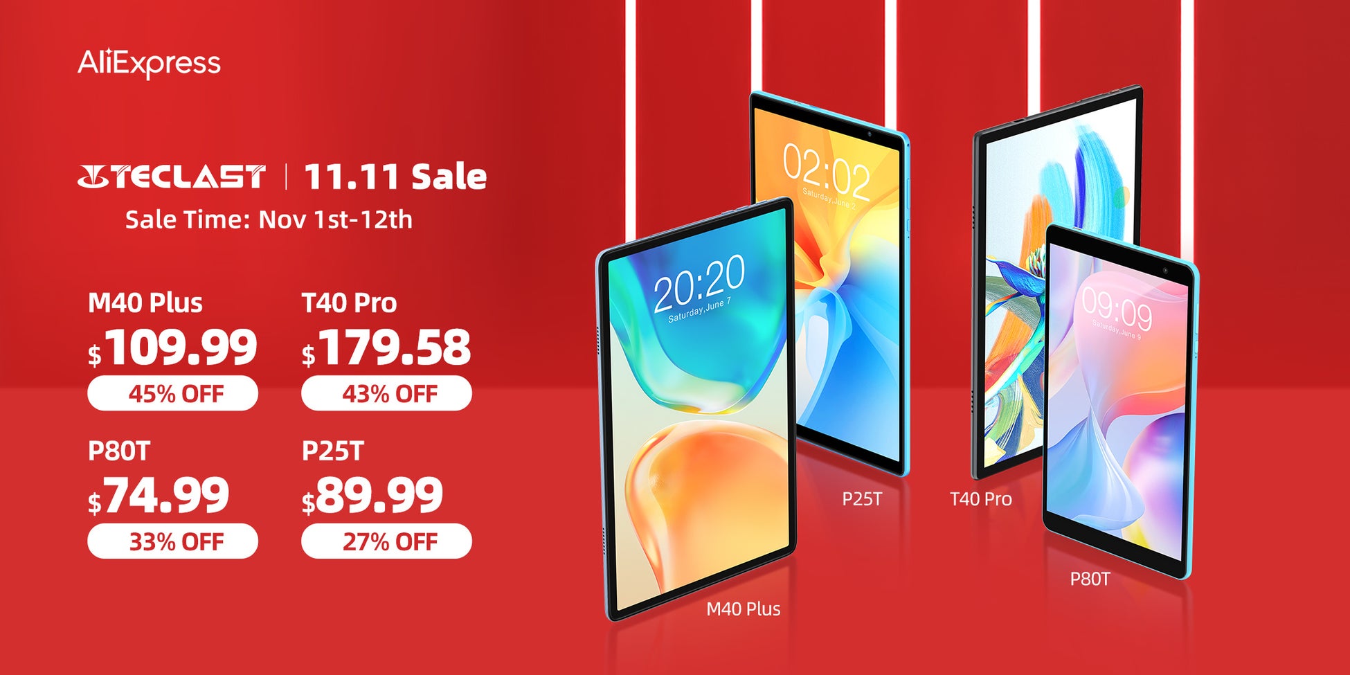 「11.11独身の日」TeclastｘAliexpress年間最大級セール開催中！人気タブレット最大50％オフ可能。のサブ画像3