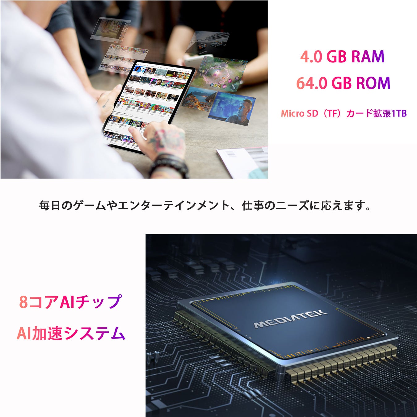 [Amazonクリスマス特別イベント] Android 12 タブレット 6,285円OFF！クリスマスプレゼントにピッタリ！ お年賀プレゼント！のサブ画像3