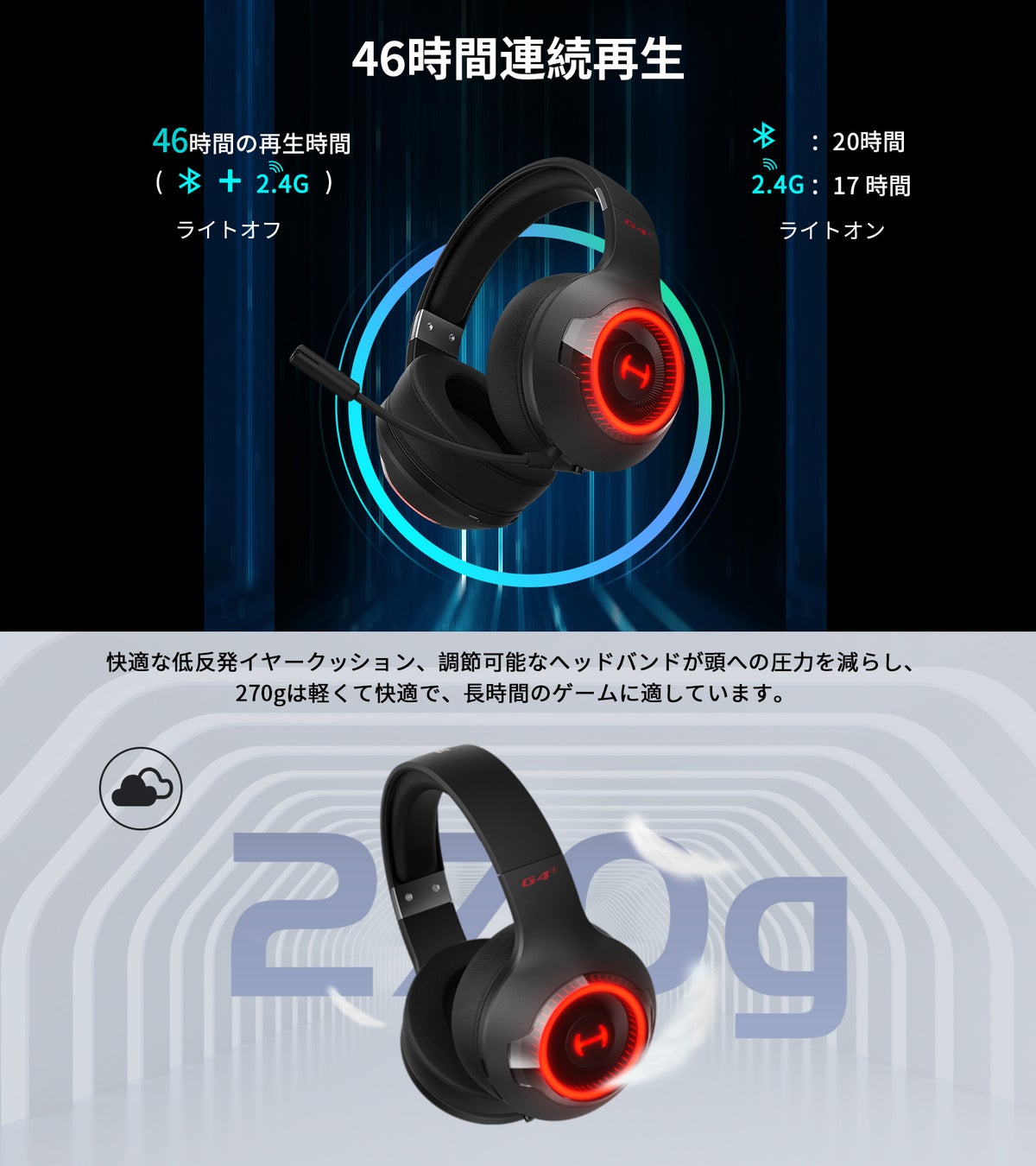 EDIFIERによるゲーミングブランド【Hecate（ヘケート）】から超低遅延デュアルモードゲーミングヘッドセット「G4S」が日本登場！のサブ画像6