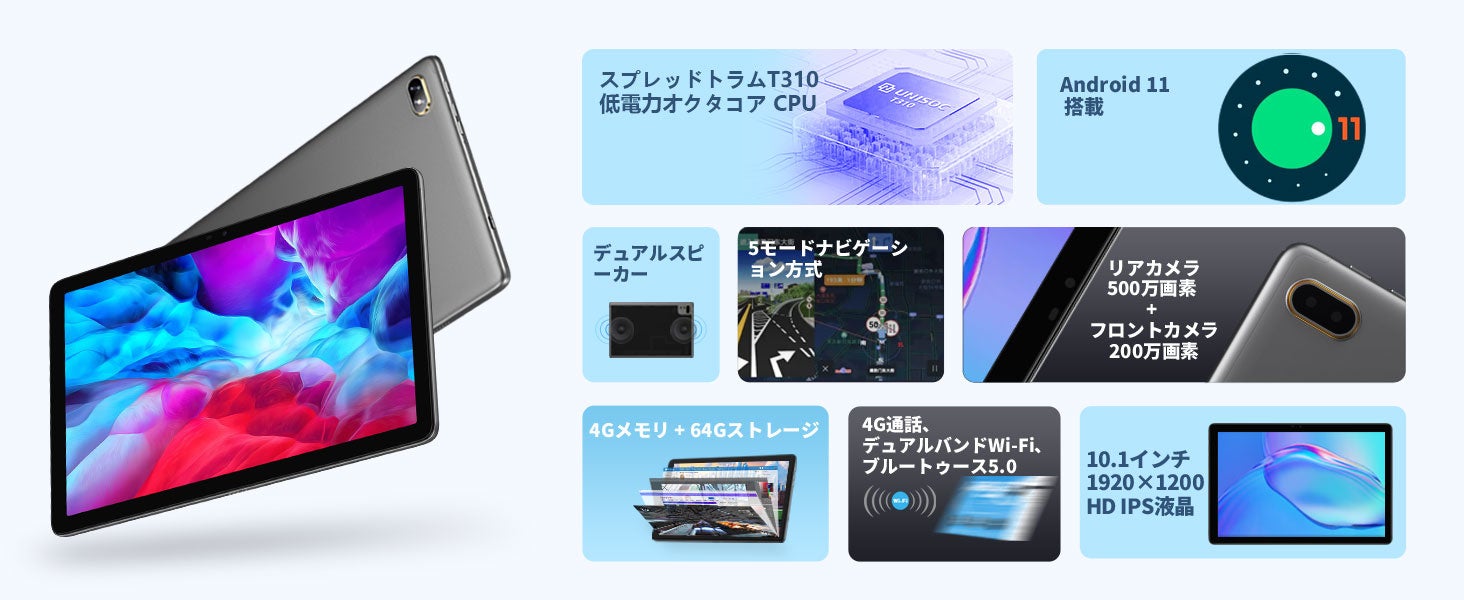 [バレンタインデー限定] 「Amazon期間限定セール」10.1型 1080P タブレット、4GB+64GBタブレット、最安価格 13,038円‼のサブ画像1