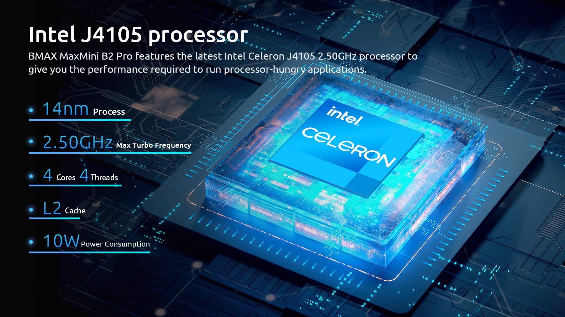 たったの1.5万円! BMAX Mini B2 Pro ミニPC-Celeron J4105 CPU、8GB RAM+256G SSD+Win11 Pro 小型PC [Amazon限定]のサブ画像2