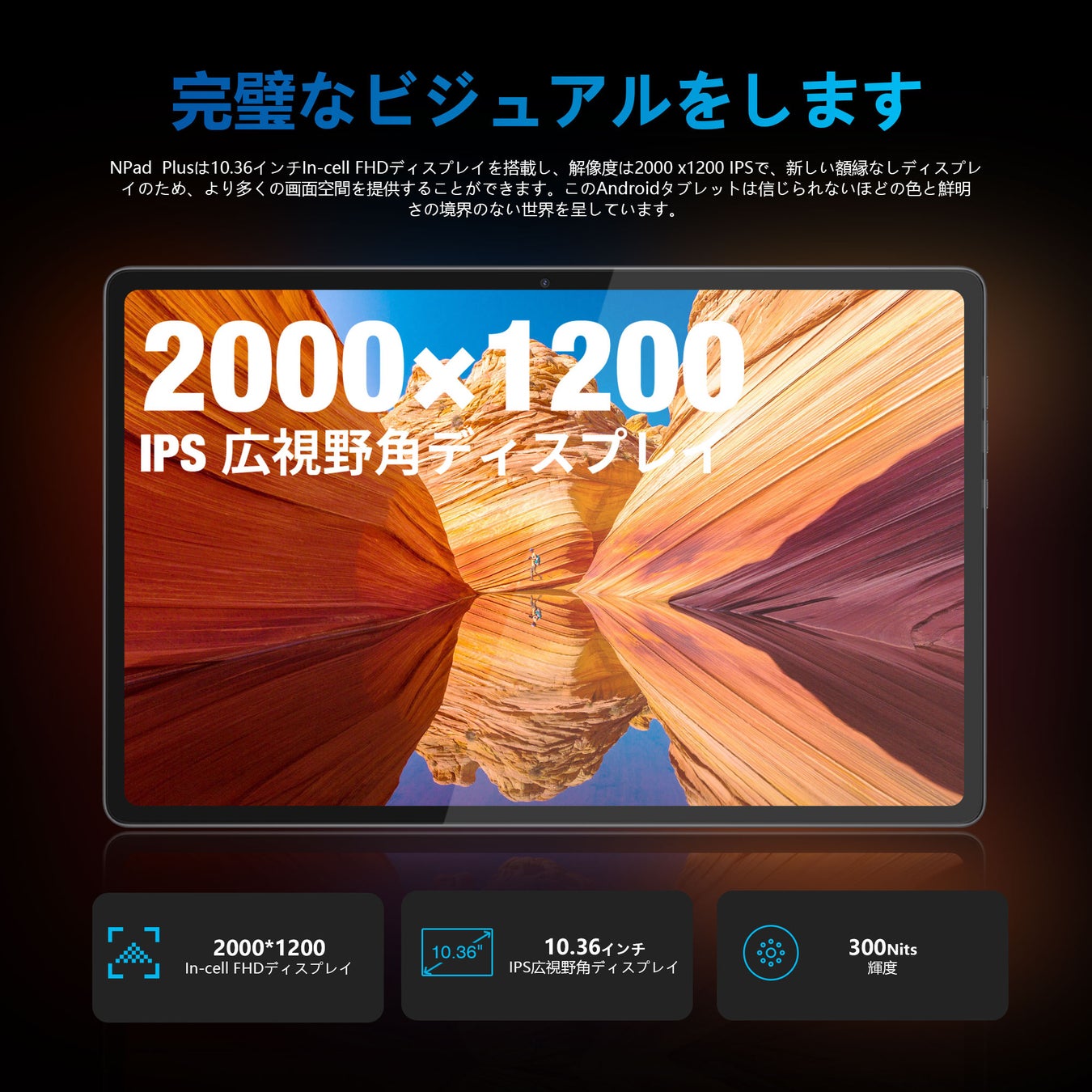 アップグレード！Amazon大人気タブレットPad plus セール実施中、コスパ最高のタブレットを楽しめましょう！8+128 10.4型スクリーン Andorid12 18,900円のサブ画像2