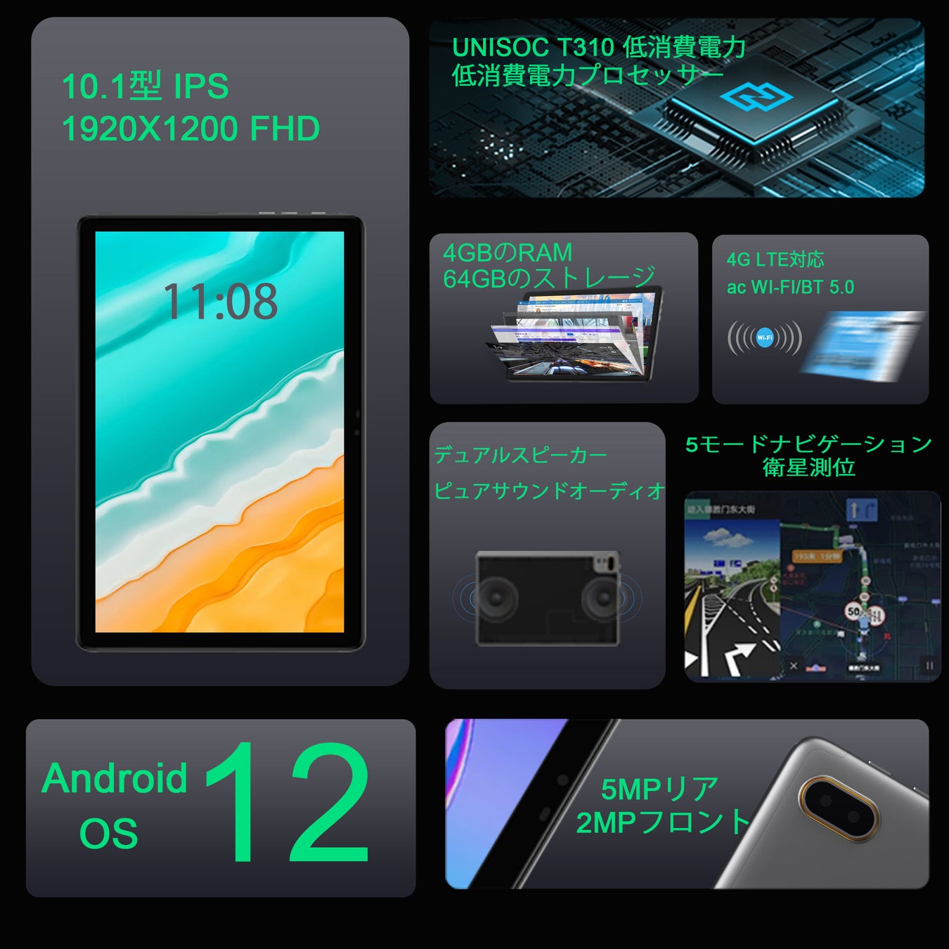 Amazon新品販売セール開催！ Android 12 高性能タブレット最大 7300円 割引です。最安価格12,038円‼のサブ画像1