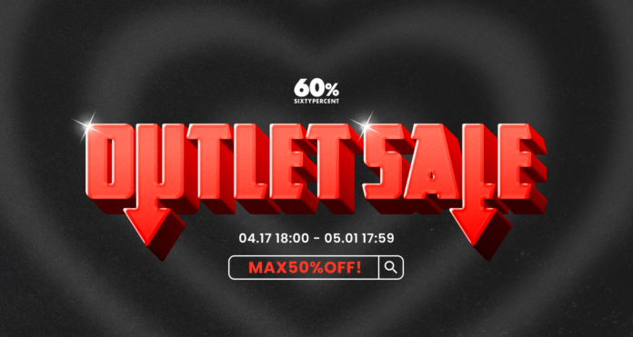 最大50%OFF！韓国で話題のレディースブランドが集まるアウトレットイベント「OUTLET SALE」が、オンラインセレクトストア「60%」で開催決定のメイン画像