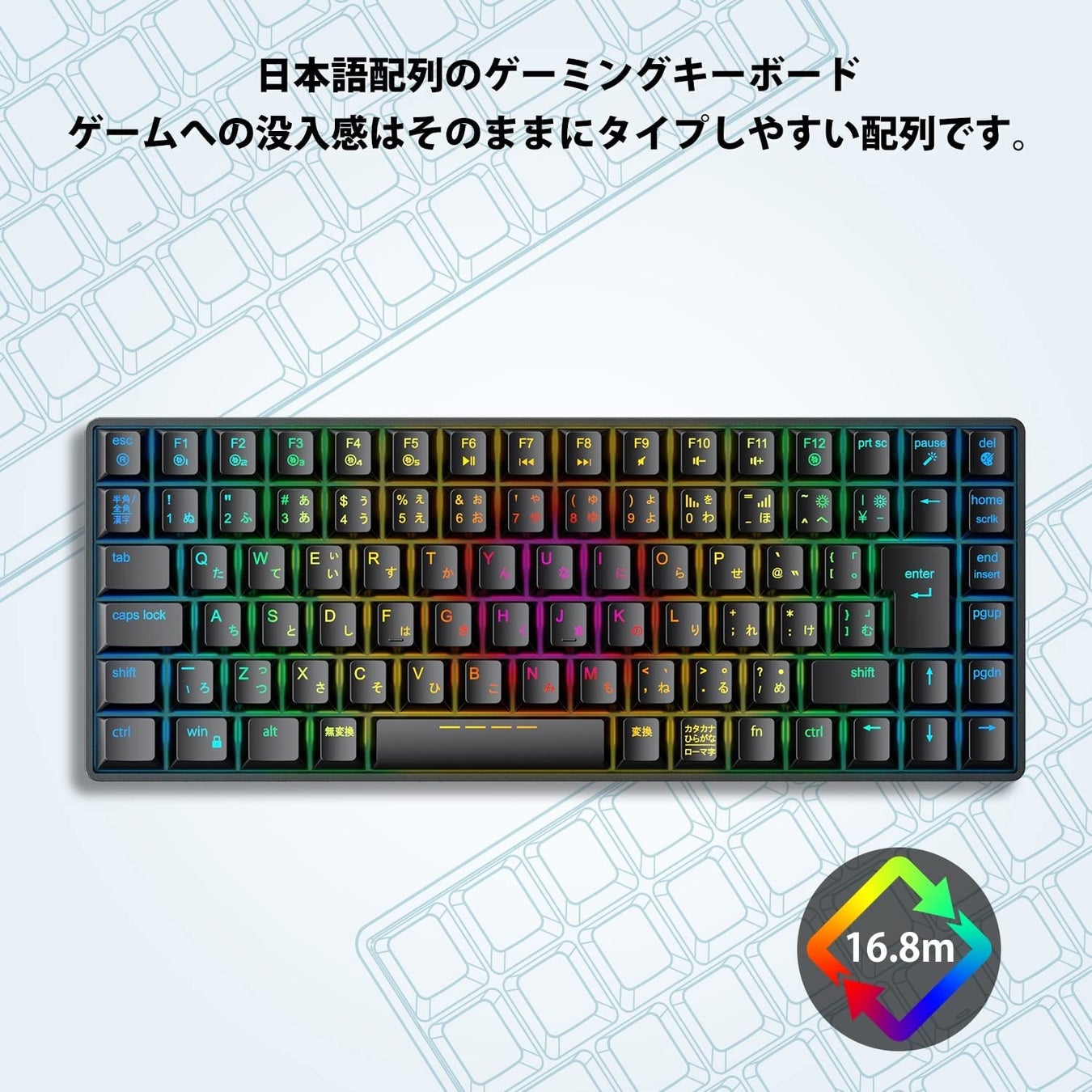 【iClever】赤軸テンキーレスの75％ゲーミングキーボード新発売のサブ画像2
