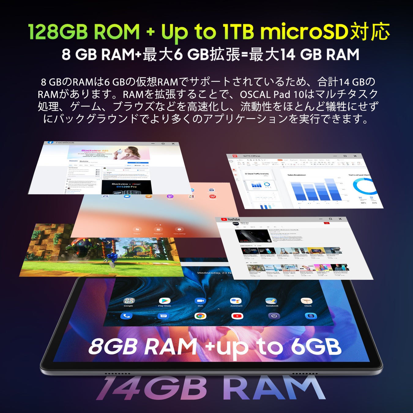 【Amazon期間限定セール】Amazon Android 12 超高性能 14GB+128GB タブレット 、最安価格 20,715円‼のサブ画像4