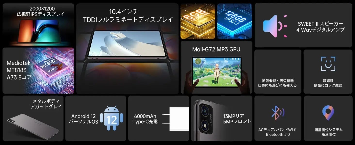 【値下げ+独占クーポン】Teclast大人気Android 12タブレット「T40S」と「M40Pro」Amazonで限定セール開催中、最大32％ OFF！2Kディスプレイ+Widevine L1対応のサブ画像2