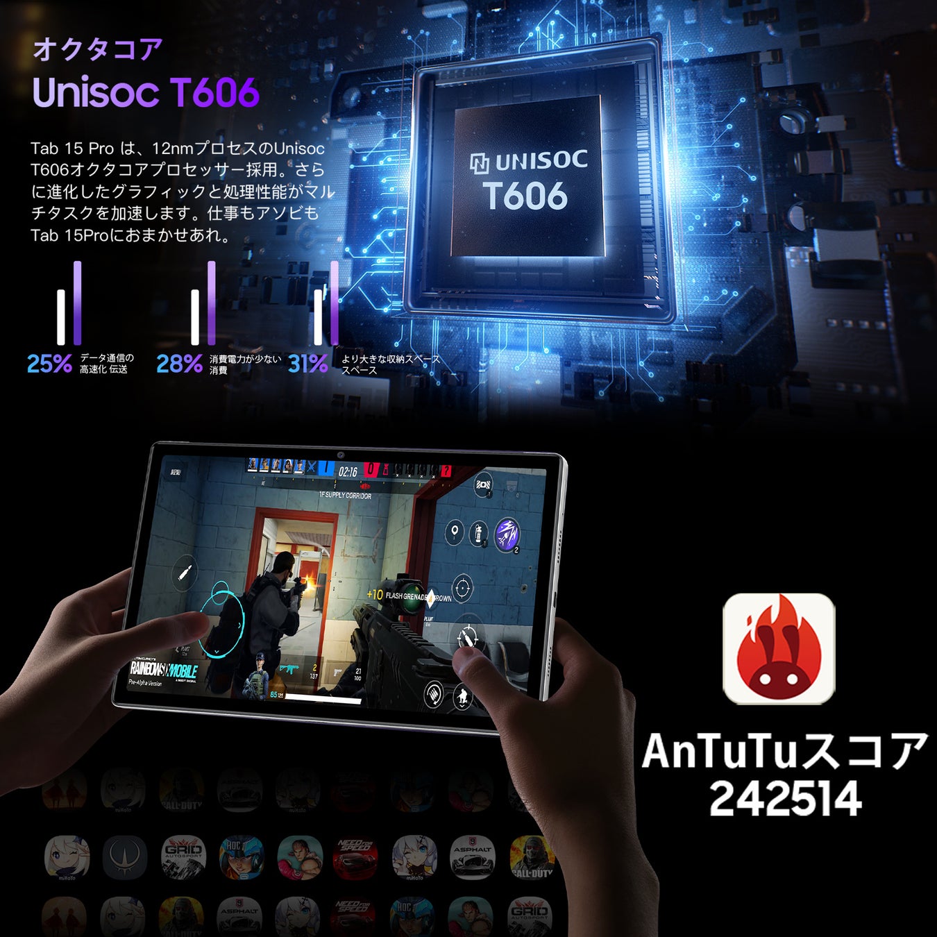 【32%OFF史上最安値】Amazon Android 12 超高性能 8コアCPU搭載、14GB+256GBタブレットが超激安で販売中、Blackview Tab15Pro最安価格 23,732円‼のサブ画像3