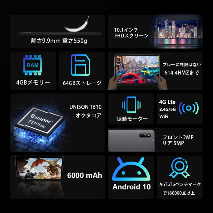 [史上最安値+72時間限定】BMAX ハイパフォーマンスタブレット「I10」 CPU 8コア T610, 10.1インチ, 4GB+64GB, 在庫一掃, 72時間限定特価.のメイン画像