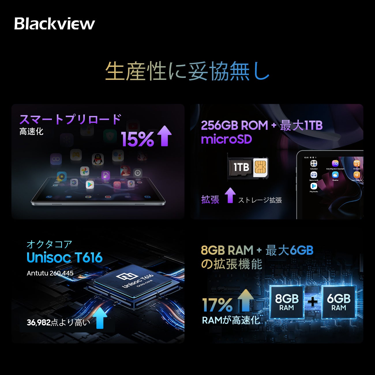 「Blackview Tab 16」を約34%OFFで購入可能！Amazonにて特選タイムセール実施（8/6まで）Android12/7,680mAH大容量バッテリー/FHD+解像度/GMS認証のサブ画像6