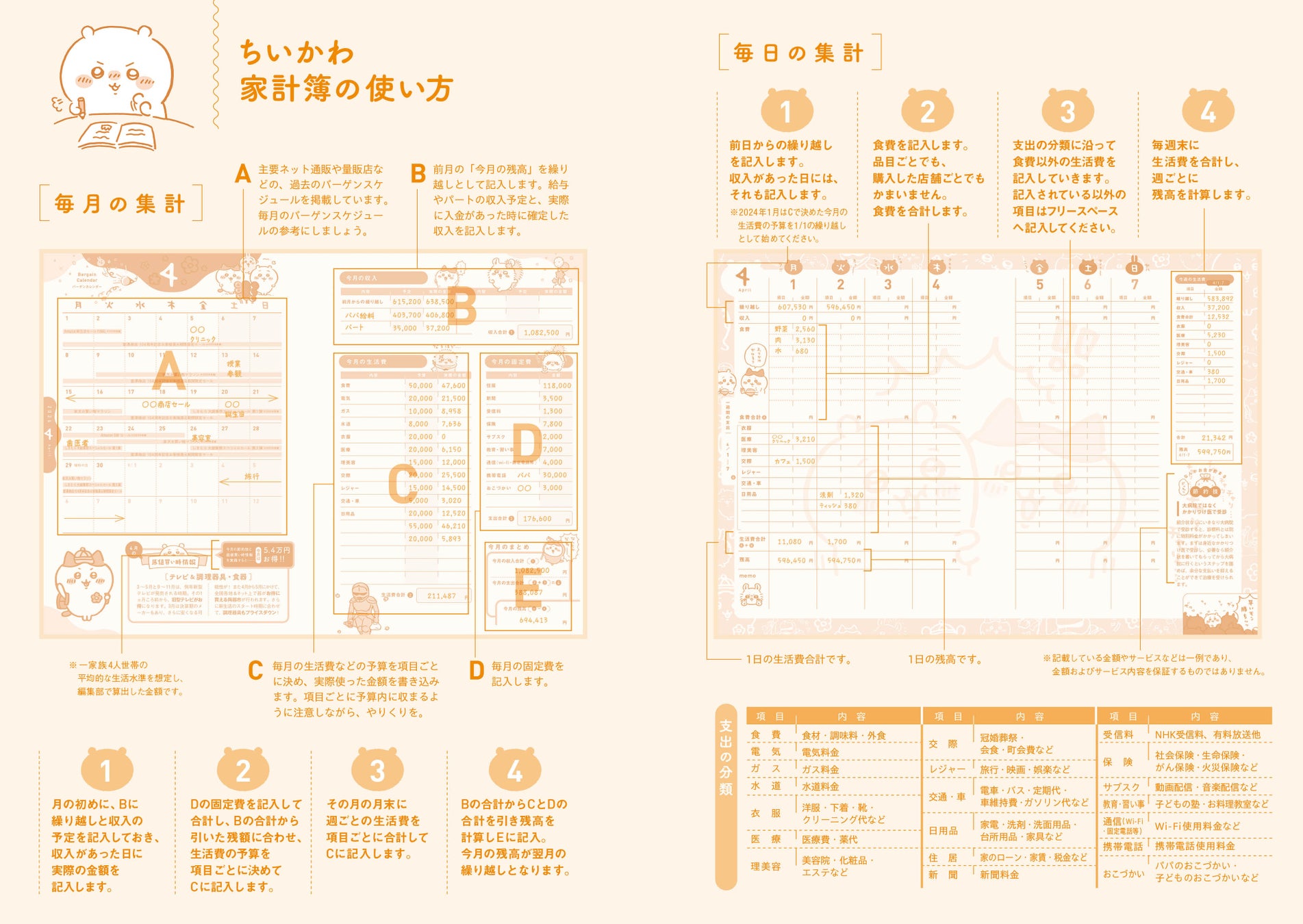 『ちいかわ家計簿2024 なんかお金が貯まっちゃう節約術100』が発売！のサブ画像2
