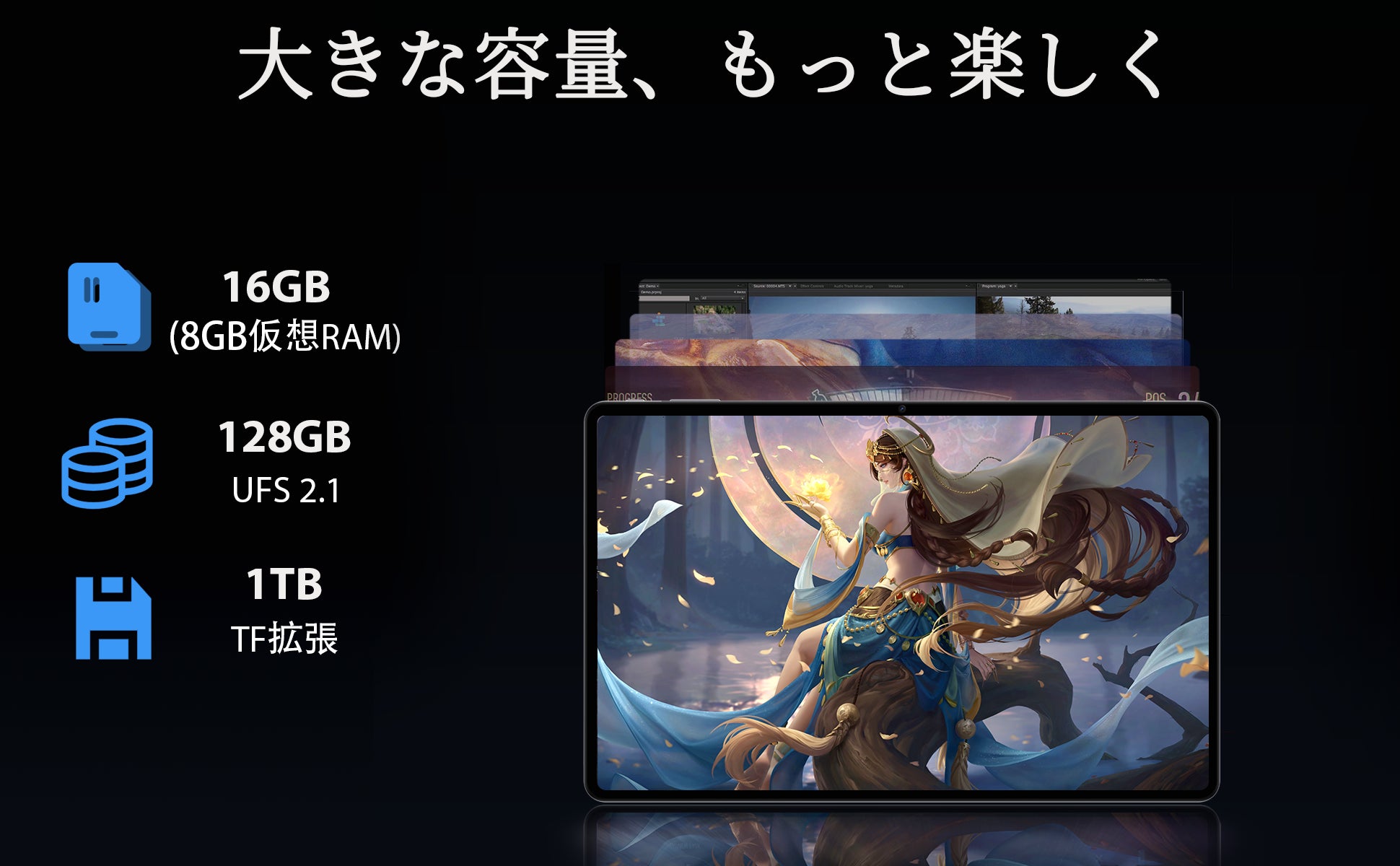 【史上最安値】Android 13 超高性能 Helio G99 CPU搭載 16GB+128GB タブレット、最安価格 25,900円‼のサブ画像4
