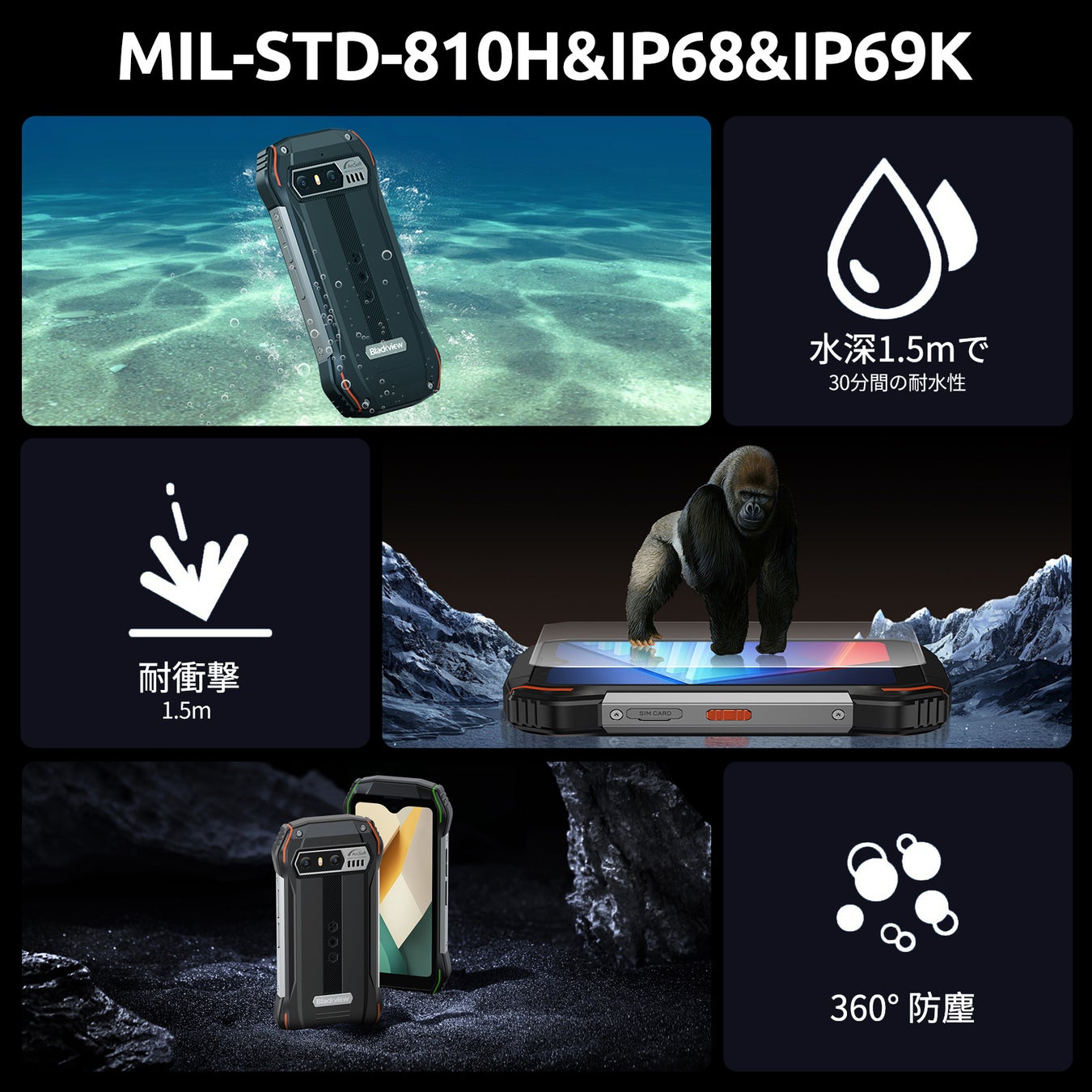 【Amazon史上最安価格】特価25,415円スマホ新品発行！6485円クーポンを配布中！！4.3インチ+MIL-STD-810H認証タフネススマホが超激安で販売中 ‼のサブ画像4