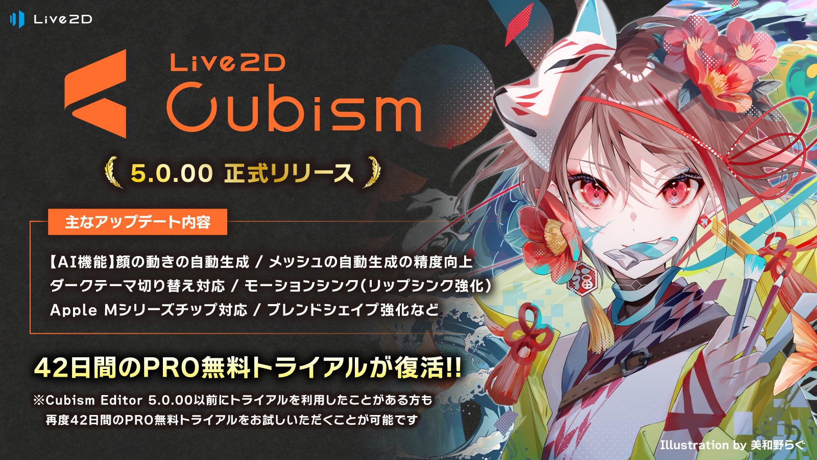 Live2D Cubism 5 リリース！PROライセンスが25%OFFで買える記念セール開催！その他連動キャンペーンもありのサブ画像1
