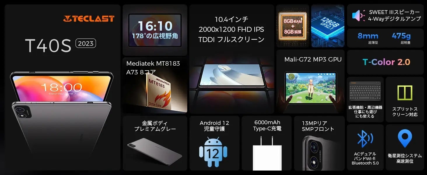 【約40％ OFF！】Teclast Android 12タブレット「T40S」限定キャンペーン開催中！新商品の「P40S」もお得なクーポン配布します。子供の学用品に最適！のサブ画像2