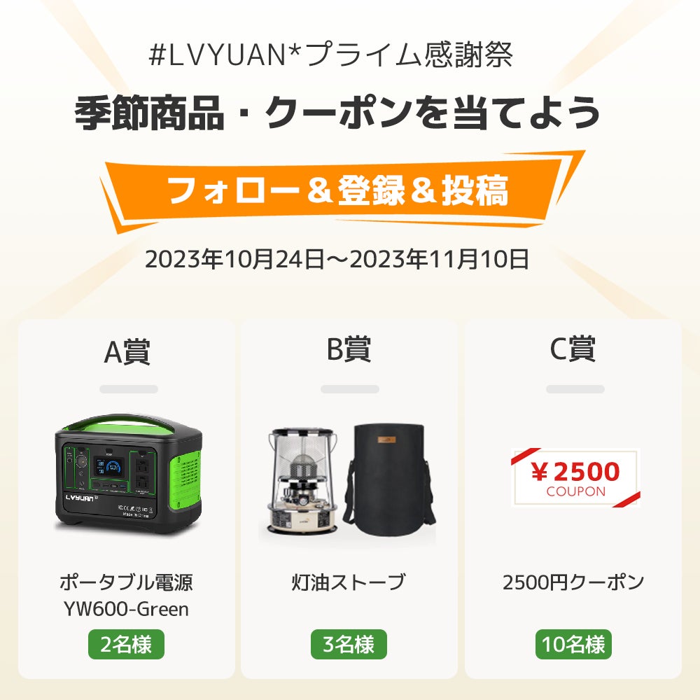 【LVYUAN】抽選キャンペーン、簡単に人気商品を無料にのサブ画像1