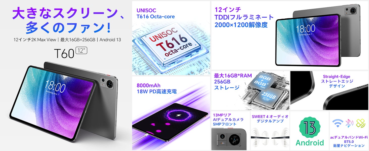 【週末限定！】Teclast新品タブレット「T60」はAmazonでお得なクーポン配布中！学生に最適の8インチ小型「P85T」も限定セール実施します。のサブ画像2