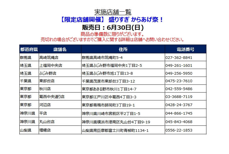 小僧寿しが運営する【からあげの中津家】、6/30(日)『盛りすぎからあげ祭』を限定店舗にて開催！のサブ画像5