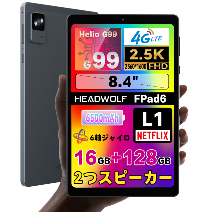 【7日間限定】新品発売！Headwolf ミニタブレット 8インチ-「FPad6」登場！6軸ジャイロ搭載 SIMフリー 2.5K incell IPSディスプレイ、期間限定超安価19,999円！のメイン画像