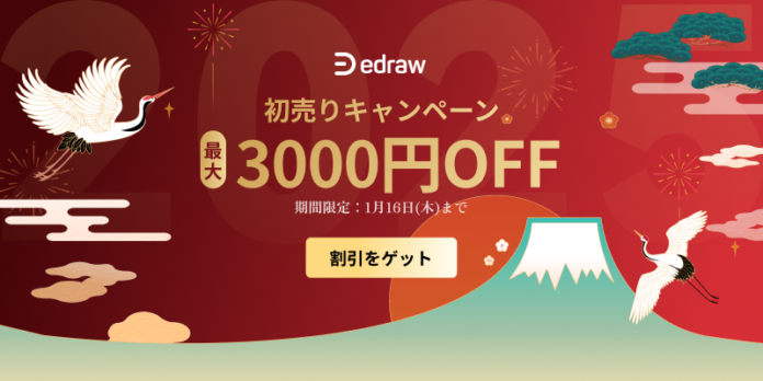 【最大3000円オフ】 EdrawSoft 2025 初売りキャンペーン開催中！のメイン画像