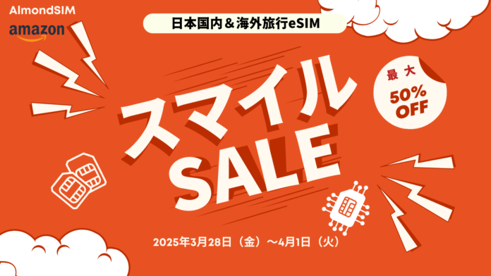［AlmondSIMのeSIM&SIMカードセール情報］Amazon タイムセールへの参加のお知らせのメイン画像