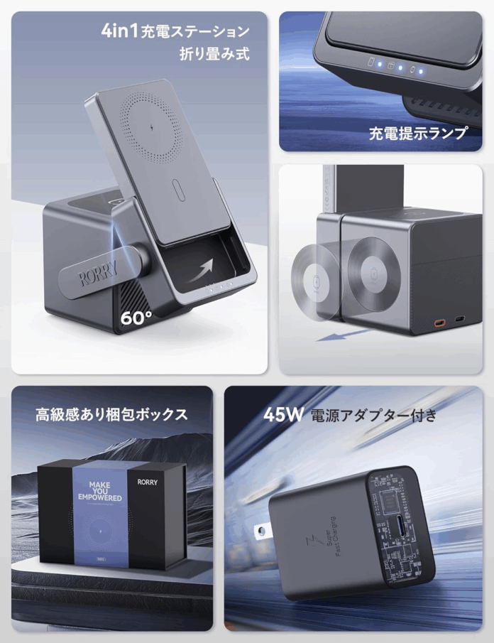 【45%OFF】9,344円から！さらに10%オフコードで驚愕価格！話題の多機能モバイルバッテリー「RORRY M4」7日間限定セール開催中（6/16～6/22）のメイン画像
