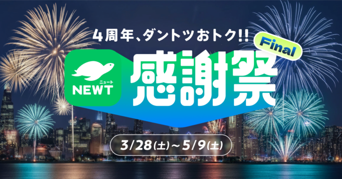旅行アプリ『NEWT（ニュート）』、「4周年、ダントツおトク!! NEWT感謝祭 Final」を開催のメイン画像
